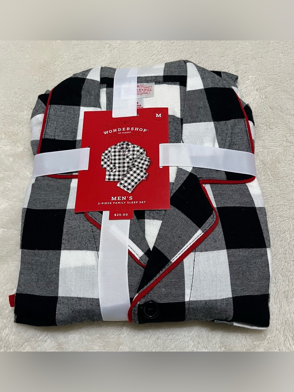 NWT Wondershop Men’s Black & White Buffalo Plaid Shirt & Pants Pajamas NEW